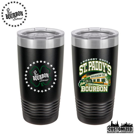 115 Bourbon Street Employee St. Patrick’s Day 20oz Stainless Steel Tumbler – Black