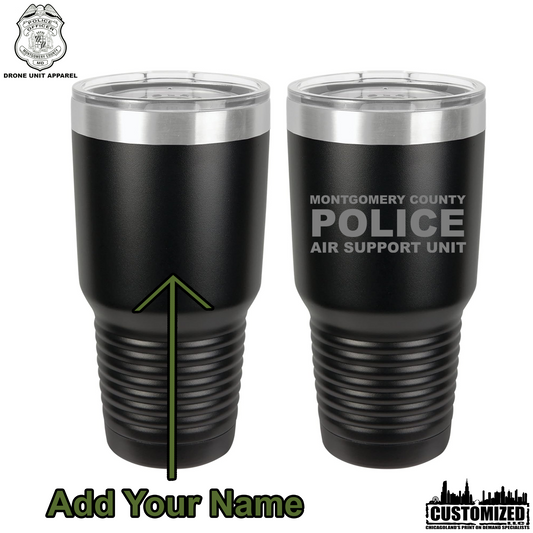 MCPD ASU 30oz Black Stainless Steel Tumbler
