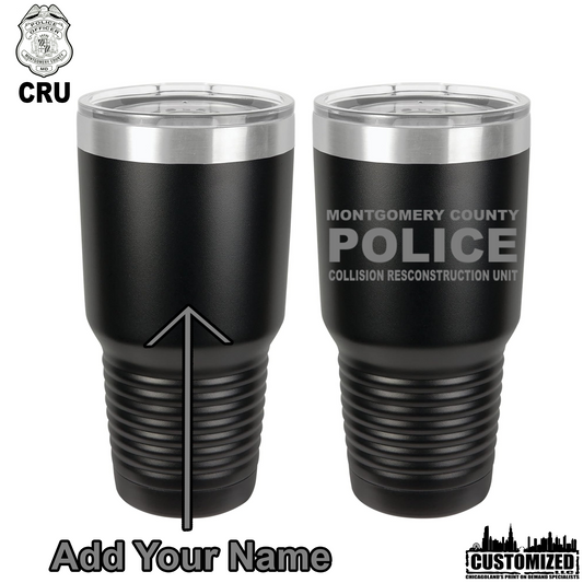 MCPD CRU 30oz Stainless Steel Tumbler "Style3" - Black