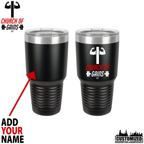 Church of Gains 30oz Stainless Steel Tumbler - Black