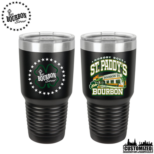 115 Bourbon Street Employee St. Patrick’s Day 30oz Stainless Steel Tumbler – Black