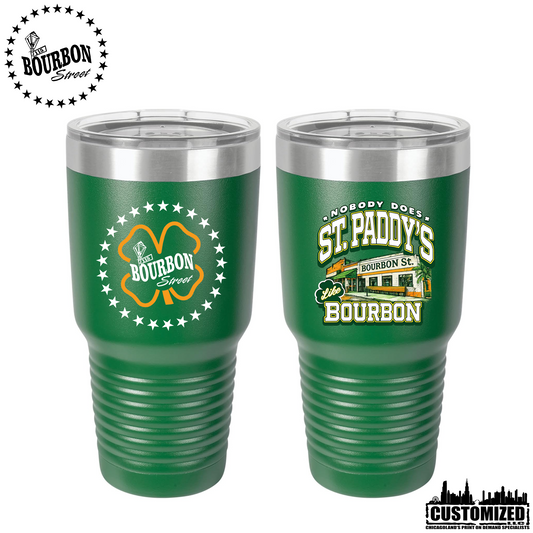 115 Bourbon Street Employee St. Patrick’s Day 30oz Stainless Steel Tumbler – Green
