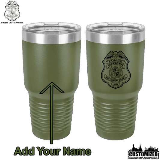 MCPD 30oz Olive Green Stainless Steel Tumbler - Style 1