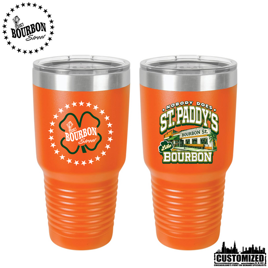 115 Bourbon Street Employee St. Patrick’s Day 30oz Stainless Steel Tumbler – Orange