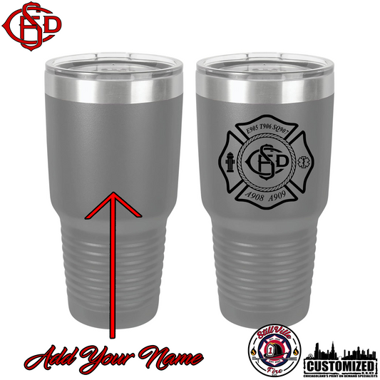 Central Stickney FD 30oz Grey Stainless Steel Tumbler - 2 Logo Options