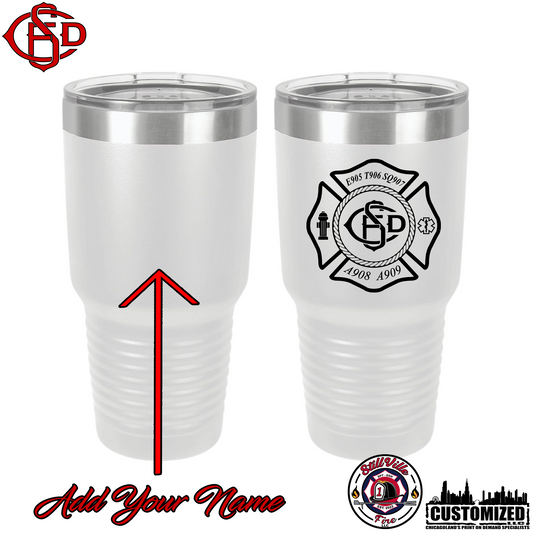 Central Stickney FD 30oz White Stainless Steel Tumbler - 2 Logo Options