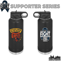 Let's Kick Cancer in the Colon 32oz. Stainless Steel Water Bottle - Black