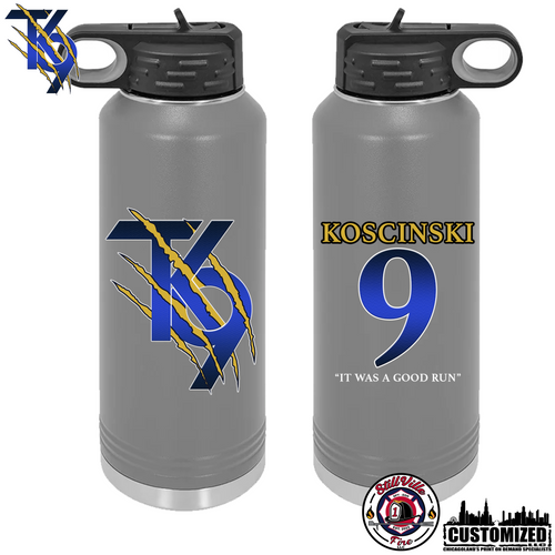 TK9 40oz Stainless Steel Water Bottle - Grey