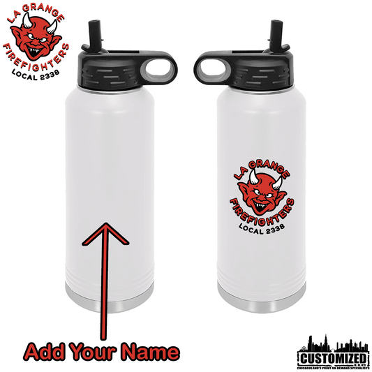 LaGrange FD 40oz White Stainless Steel Bottle - 2 Logo Options