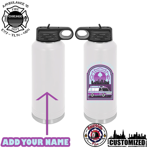 CFD Ambulance Co. 15 - White 40oz Stainless Steel Water Bottle