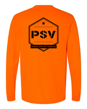 Load image into Gallery viewer, PSV Long Sleeve Gildan shirt - Safety Orange