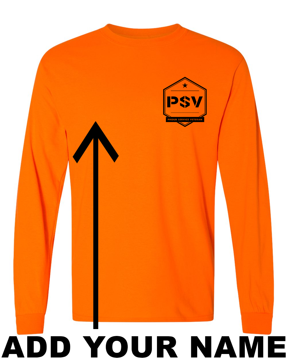 PSV Long Sleeve Gildan shirt - Safety Orange