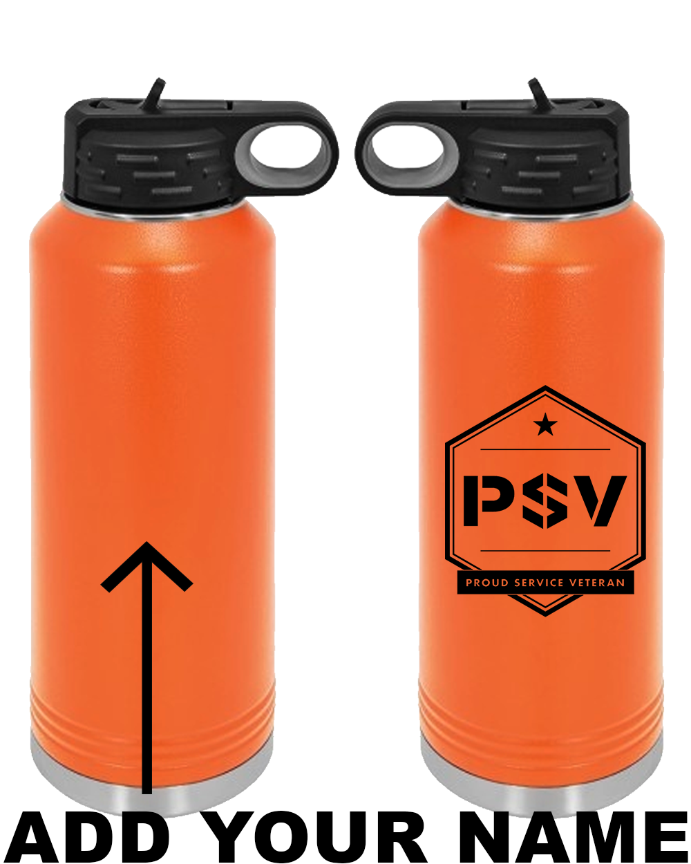 PSV 40oz. Stainless Steel Water Bottle - Orange