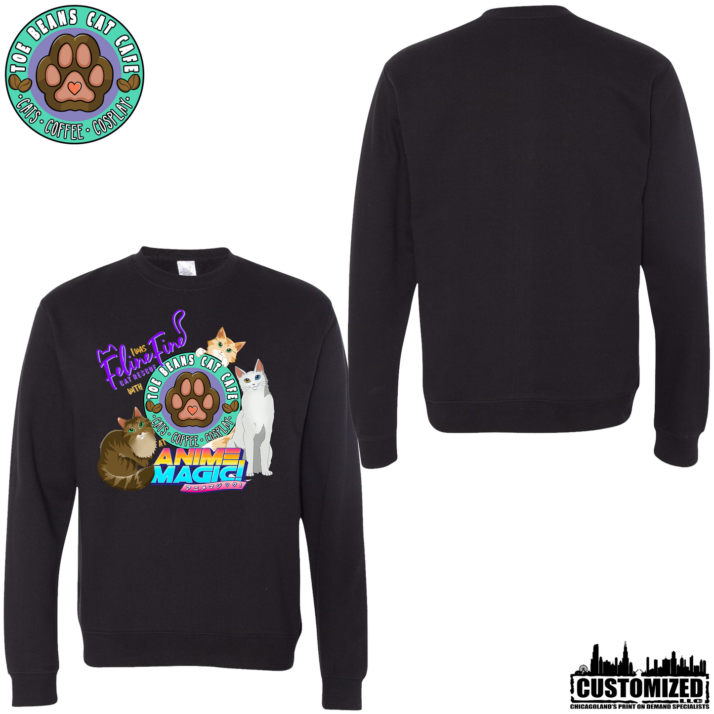 Anime Magic Midweight Crewneck - Black