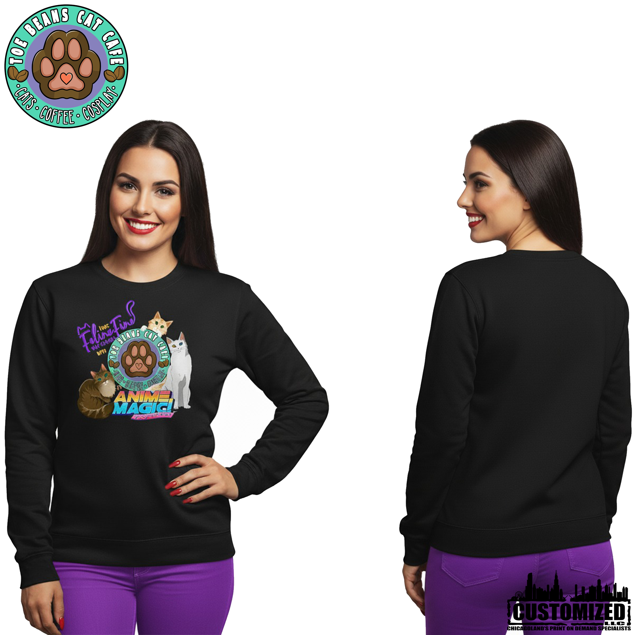 Anime Magic Midweight Crewneck - Black