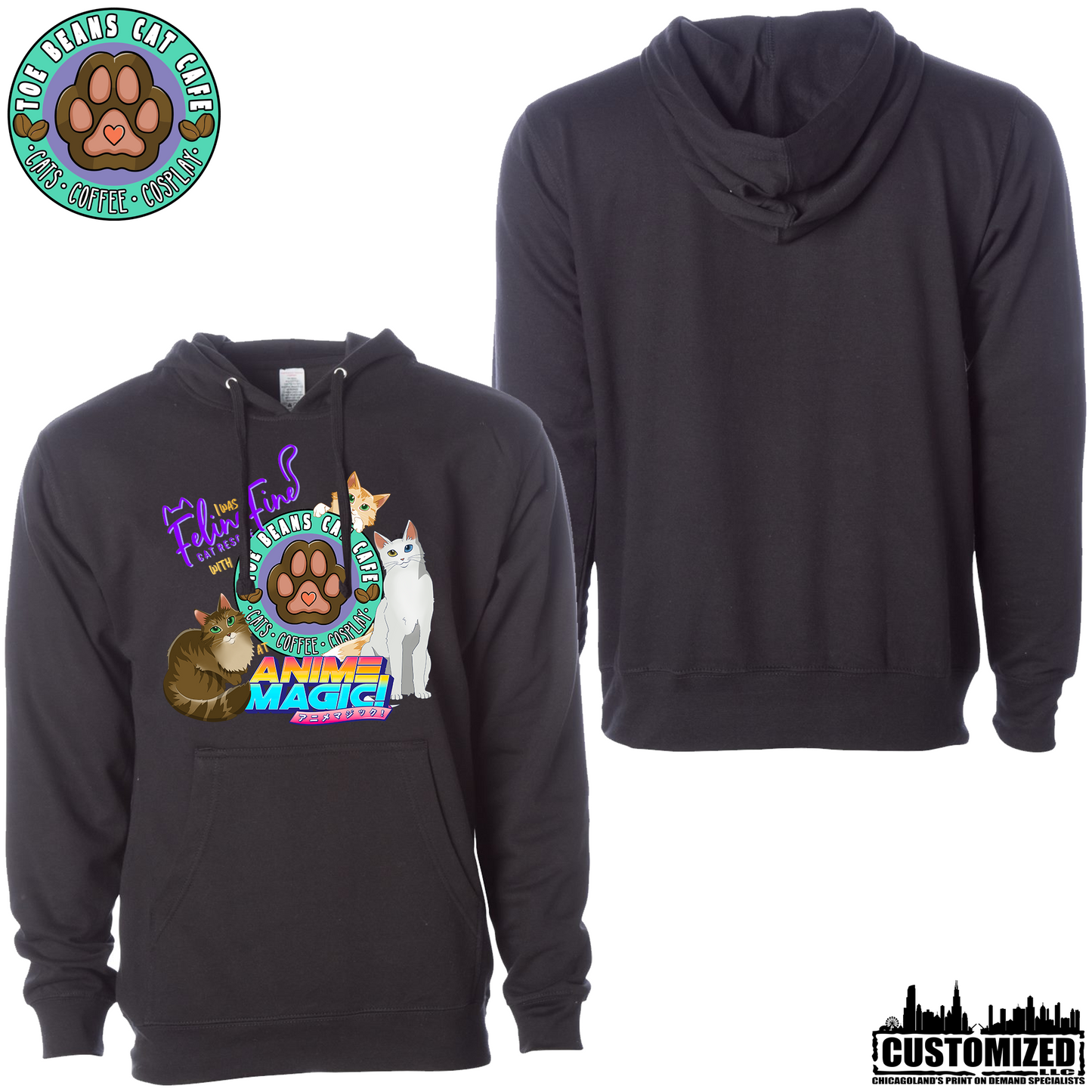 Anime Magic Midweight Hoodie - Black