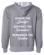 Load image into Gallery viewer, 100 Club &quot;Honor-Support-Remember&quot; Midweight Hoodie - Gunmetal
