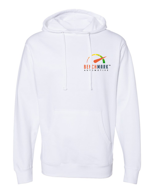Benchmark Auto "Data Made Easy" Midweight Hoodie - White
