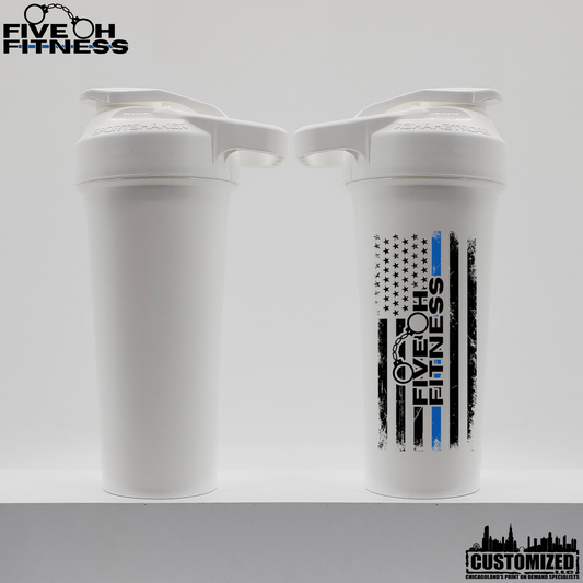 Five Oh Fitness "Thin Blue Line" 27oz. Sportshaker USA shaker cup - White