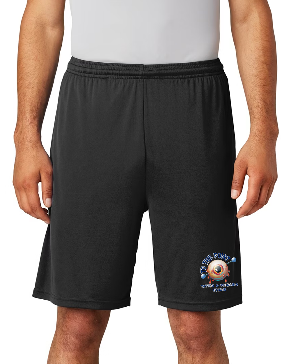 To The Point Piercing Studio Polyester Shorts w/Pockets - Black