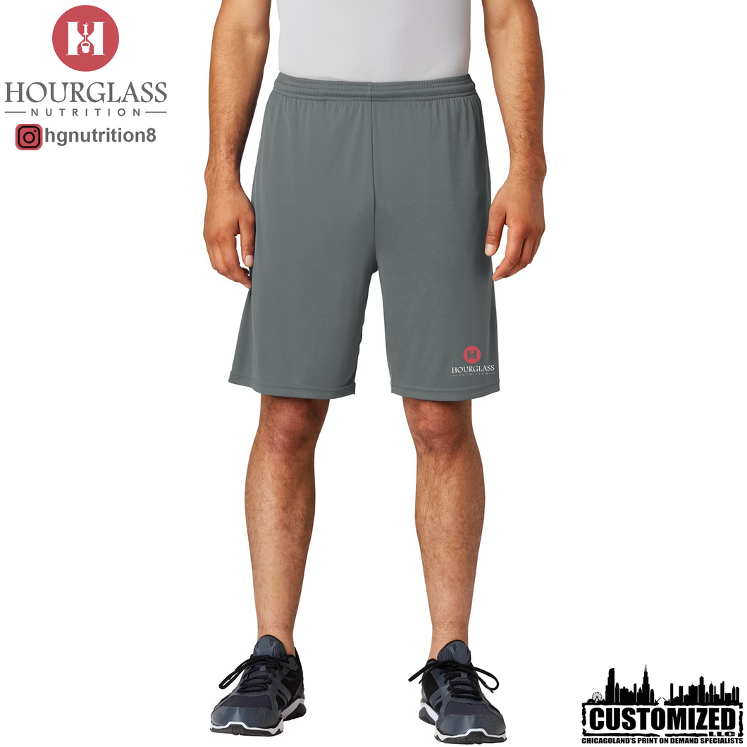 Hourglass Nutrition 100% Polyester shorts with Pockets - Iron Grey