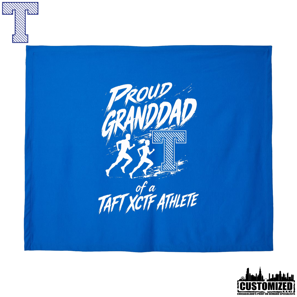 Taft Cross Country Proud Granddad Stadium Blanket - Royal