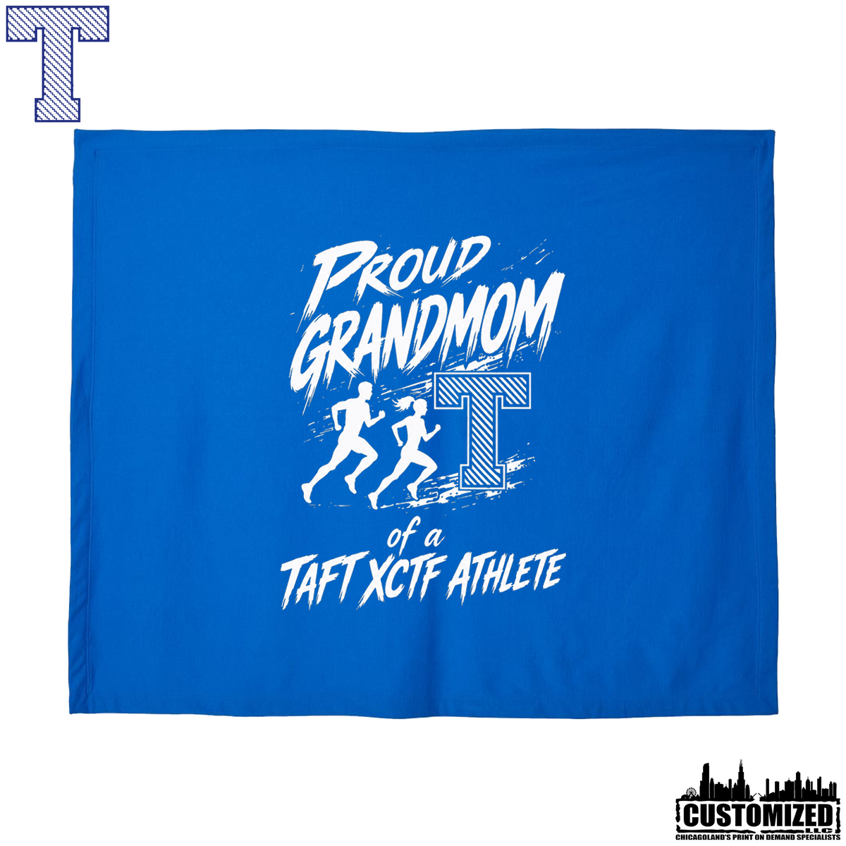 Taft Cross Country Proud Grandmom Stadium Blanket - Royal
