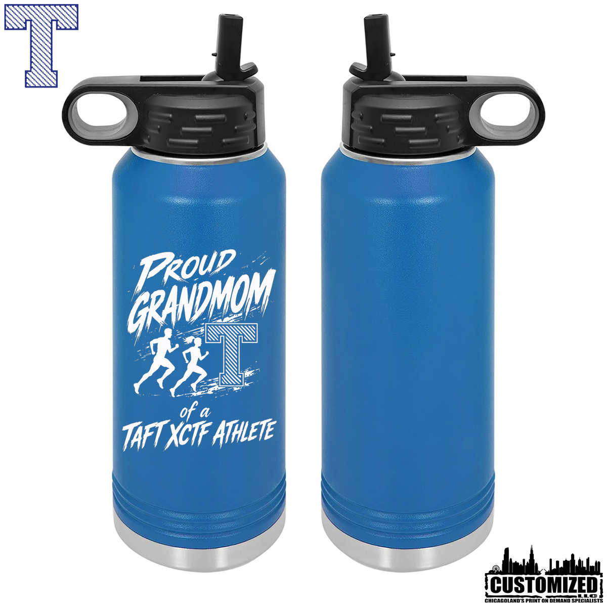 Taft Cross Country Proud Grandmom 32oz Stainless Steel Water Bottle - Royal