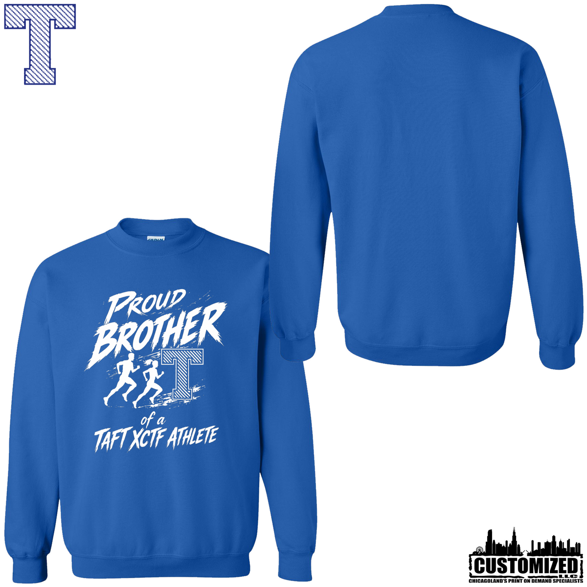 Taft Cross Country Proud Brother Crewneck - Royal