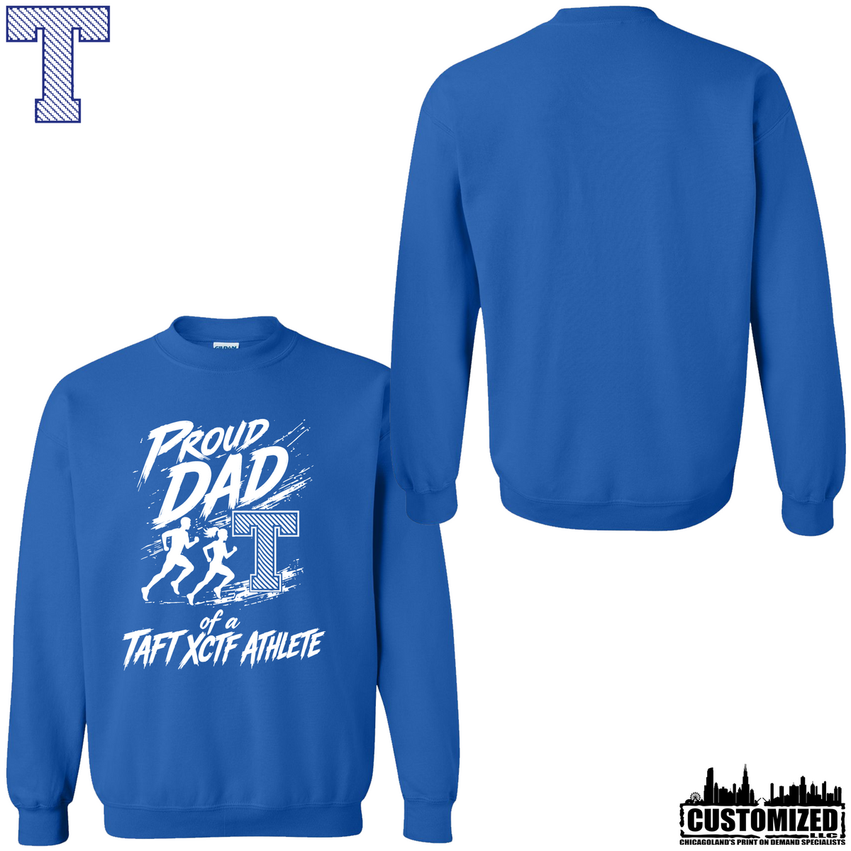 Taft Cross Country Proud Dad Crewneck - Royal