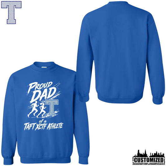 Taft Cross Country Proud Dad Crewneck - Royal