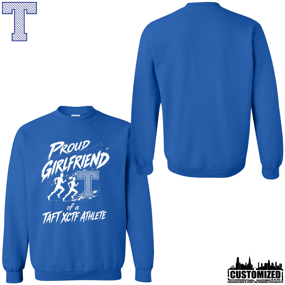 Taft Cross Country Proud Girlfriend Crewneck - Royal