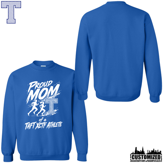 Taft Cross Country Proud Mom Crewneck - Royal