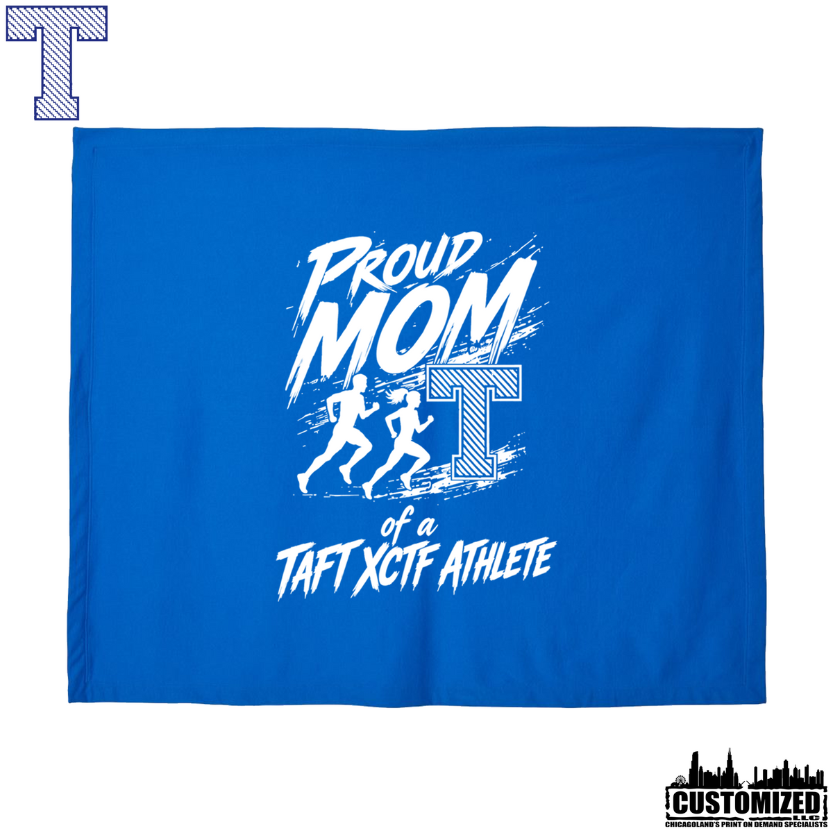 Taft Cross Country Proud Mom Stadium Blanket - Royal
