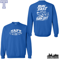 Taft Cross Country Run Fast, Turn Left Crewneck - Royal
