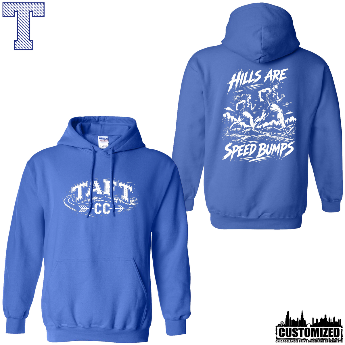 Taft Cross Country Hills Are Speed Bumps Hoodie - Royal