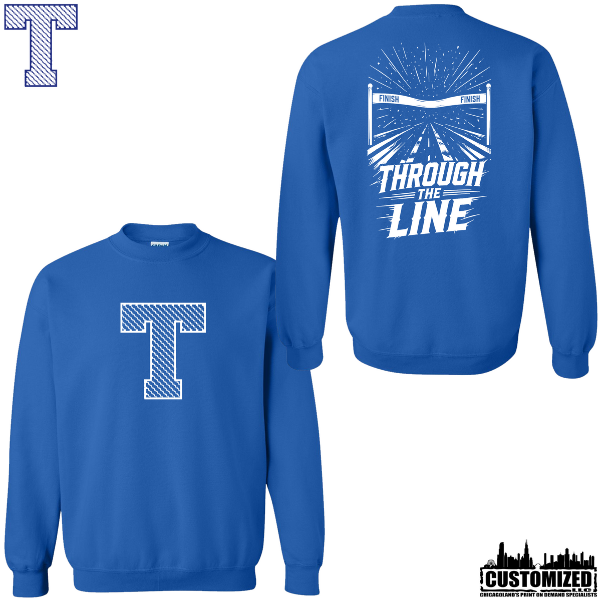 Taft Cross Country Through The Line Crewneck - Royal