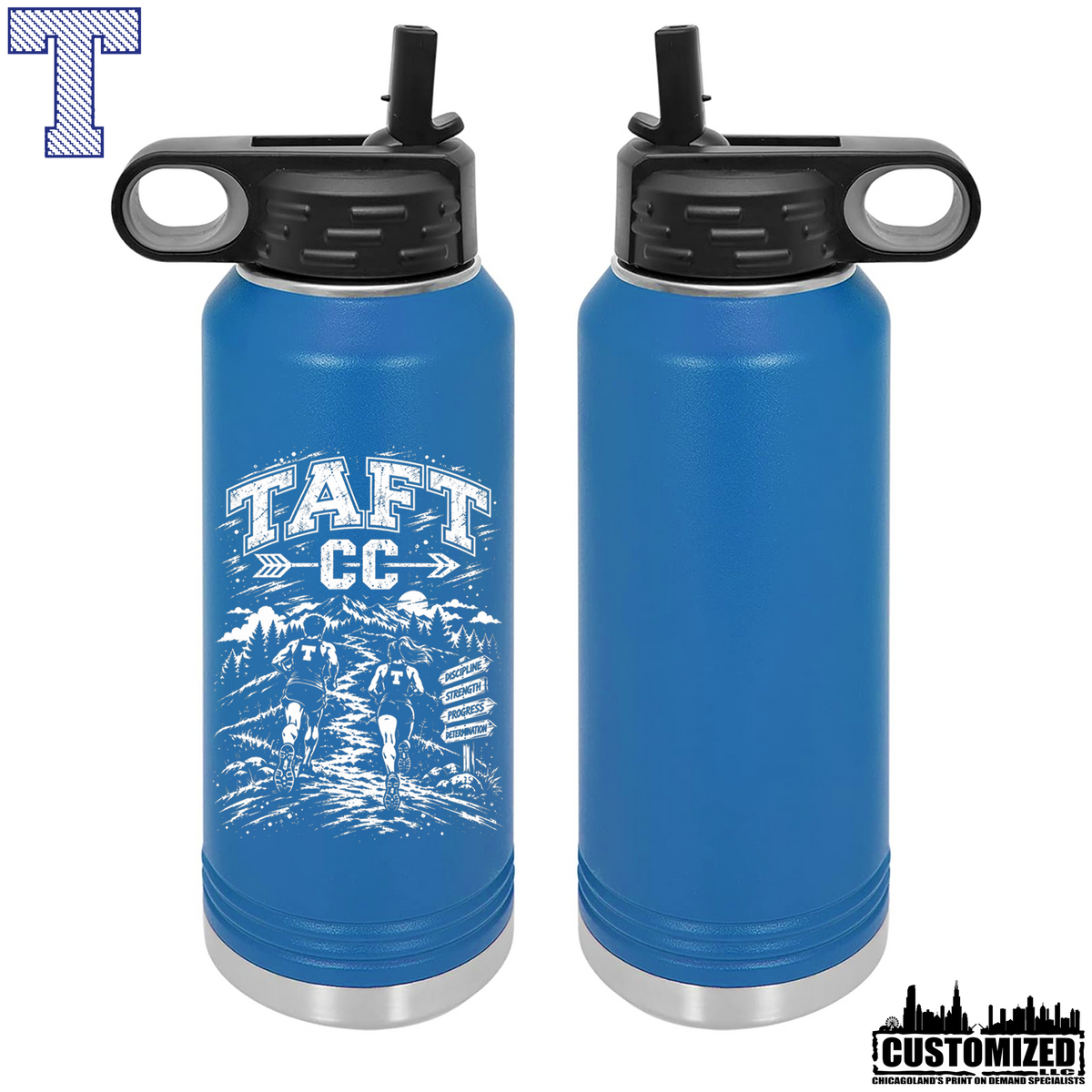 Taft Cross Country Uphill Battle 32oz Stainless Steel Water Bottle - Royal