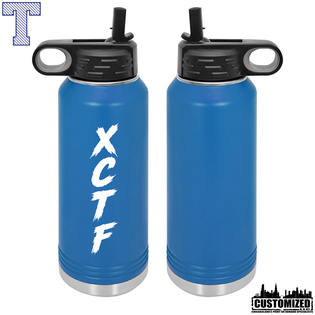 Taft Cross Country XCTF 32oz Stainless Steel Water Bottle - Royal