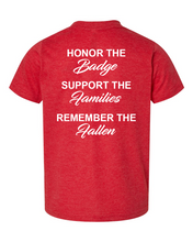 Load image into Gallery viewer, 100 Club &quot;Honor-Support-Remember&quot; Toddler Shirt - Vintage Red