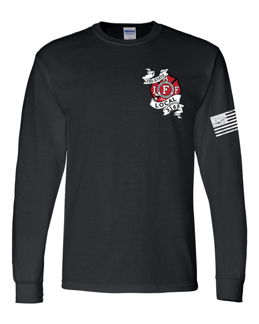 Tri-State Firefighters Gildan Long Sleeve shirt (Red Logos) - Blk