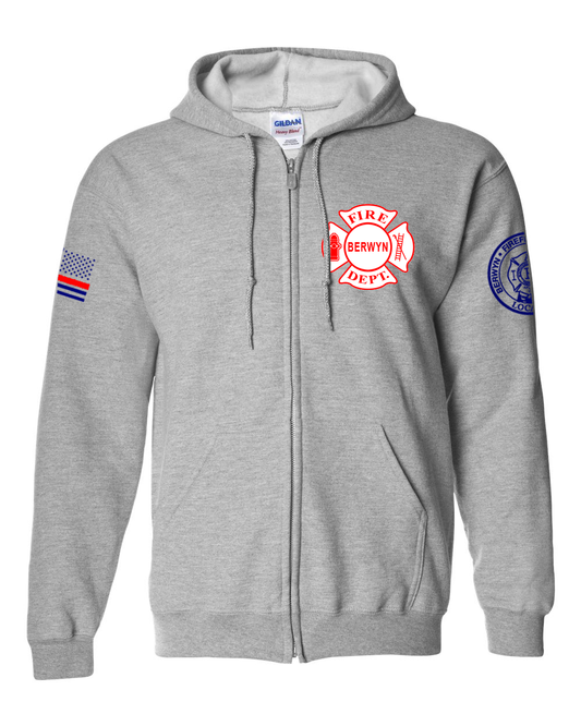 Berwyn Fire Dept. - Grey HeavyBlend Zip up