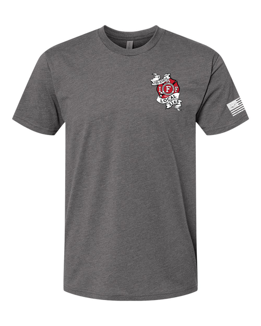 Tri-State Firefighters Next Level Short Sleeve shirt (Red Logos) - Heavy Metal