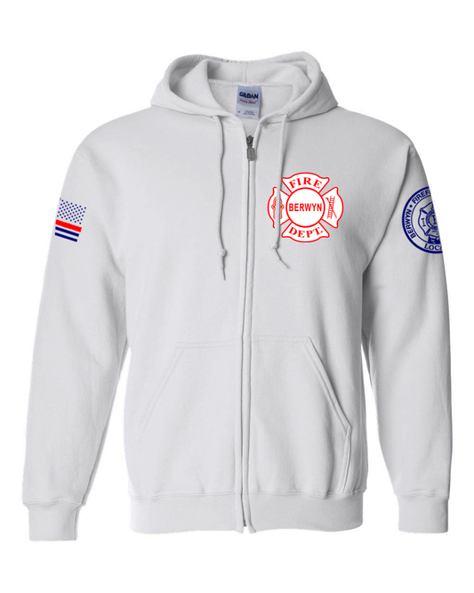 Berwyn Fire Dept. - White HeavyBlend Zip up