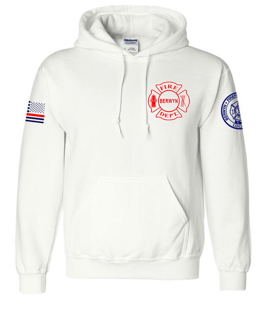 Berwyn Fire Dept. - White DryBlend Hoodie