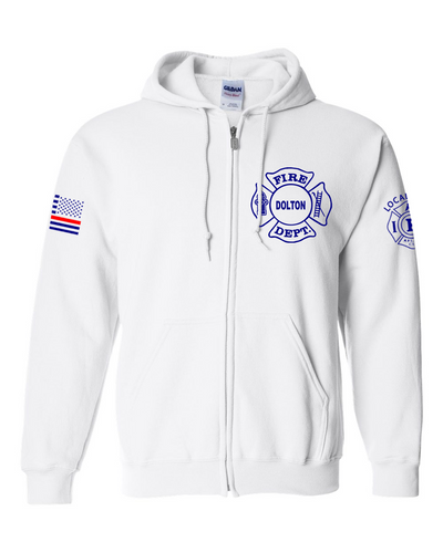 Dolton Fire Dept. - White Heavy Blend Zip up